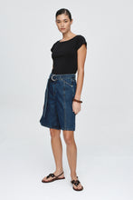Load image into Gallery viewer, MARLE BELTED JEAN SHORT CLASSIC BLUE
