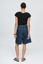 Load image into Gallery viewer, MARLE BELTED JEAN SHORT CLASSIC BLUE
