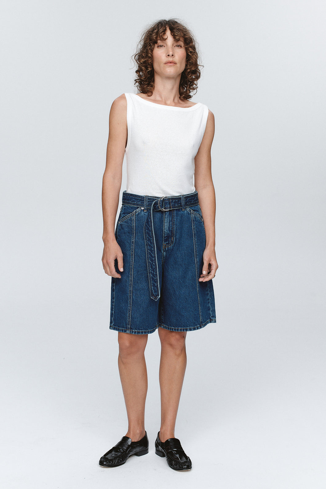 MARLE BELTED JEAN SHORTS
