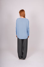 Load image into Gallery viewer, BRIDGE &amp; LORD QUEEN CURVED HEM CREW JUMPER SKYBLUE
