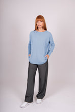 Load image into Gallery viewer, BRIDGE &amp; LORD QUEEN CURVED HEM CREW JUMPER SKYBLUE
