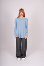 Load image into Gallery viewer, BRIDGE &amp; LORD QUEEN CURVED HEM CREW JUMPER SKYBLUE
