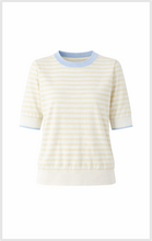 Load image into Gallery viewer, BRIDGE &amp; LORD STRIPE TEE WITH TIPPING BUTTER/IVORY
