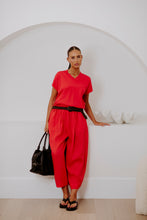 Load image into Gallery viewer, BRIDGE &amp; LORD V-NECK CAP SLEEVE TOP GERANIUM
