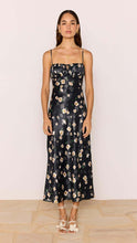 Load image into Gallery viewer, MINK PINK ELINOR BIAS MIDI DRESS BLACK FLORAL
