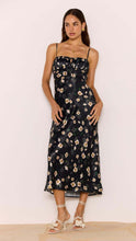 Load image into Gallery viewer, MINK PINK ELINOR BIAS MIDI DRESS BLACK FLORAL
