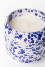 Load image into Gallery viewer, FLO'S HOME BLUE SPLASH GLAZED CERAMIC SOY WAX CANDLE
