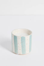 Load image into Gallery viewer, FLO'S HOME BLUE STONE STRIPE SMALL CERAMIC SOY WAX CANDLE

