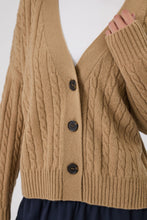Load image into Gallery viewer, MARLOW COPENHAGEN CABLE KNIT CARDIGAN TAUPE
