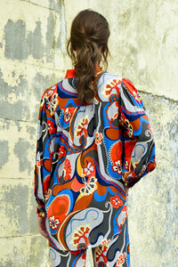 COOP BY TRELISE COOPER GOT TO VEE THERE BLOUSE RED/GREY
