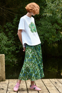 COOP BY TRELISE COOPER SKIPPED A PLEAT SKIRT GREEN & BLUE