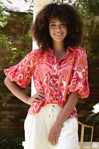 COOP BY TRELISE COOPER PALM BREEZE SHIRT RED & PINK