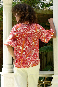 COOP BY TRELISE COOPER PALM BREEZE SHIRT RED & PINK