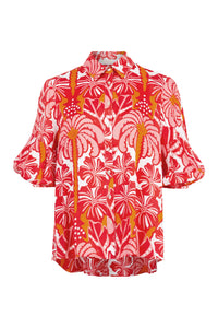 COOP BY TRELISE COOPER PALM BREEZE SHIRT RED & PINK