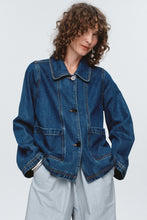 Load image into Gallery viewer, MARLE CROPPED PEA JACKET WASHED INDIGO
