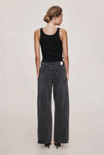 Load image into Gallery viewer, MARLE CROSS STITCH JEAN FADED BLACK
