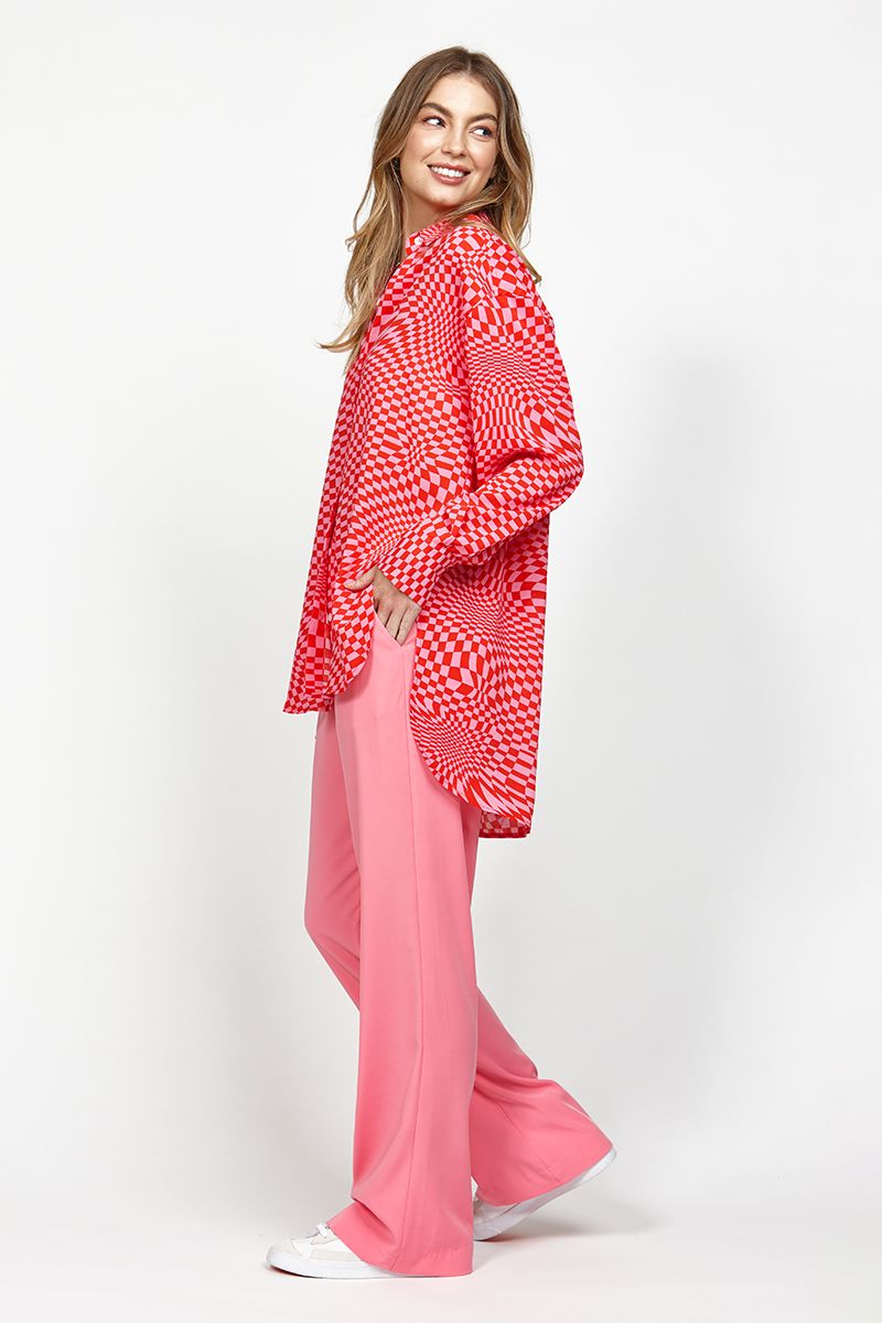 LEO + BE CYBER SHIRT PINK/RED