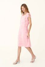 Load image into Gallery viewer, ROWIE CARLA JACQUARD MIDI DRESS PETAL PINK FLORAL
