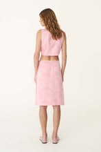 Load image into Gallery viewer, ROWIE CARLA JACQUARD MIDI SKIRT PETAL PINK FLORAL
