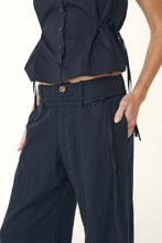 Load image into Gallery viewer, COMING SOON | ROWIE CARLOTTA LINEN CURVE PANTS INK
