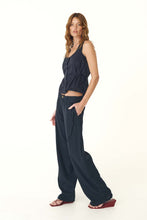 Load image into Gallery viewer, COMING SOON | ROWIE CARLOTTA LINEN CURVE PANTS INK
