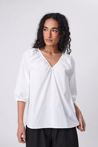 MARLOW CASCADE BLOUSE CHALK
