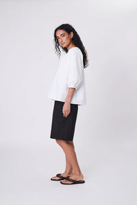 MARLOW CASCADE BLOUSE CHALK