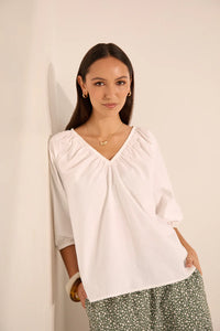 MARLOW CASCADE BLOUSE CHALK