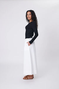 MARLOW CASCADE SKIRT CHALK