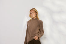 Load image into Gallery viewer, MARLOW CASHMERE FUNNEL NECK HAZELNUT
