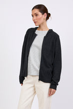 Load image into Gallery viewer, MARLOW CASHMERE ZIP HOODIE SHADOW
