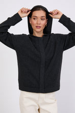 Load image into Gallery viewer, MARLOW CASHMERE ZIP HOODIE SHADOW
