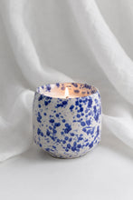 Load image into Gallery viewer, FLO'S HOME BLUE SPLASH GLAZED CERAMIC SOY WAX CANDLE

