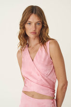 Load image into Gallery viewer, ROWIE CLOUDIA JACQUARD WRAP TOP PETAL PINK FLORAL
