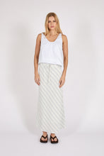 Load image into Gallery viewer, MARLOW COMO LINEN BIAS SKIRT COASTAL STRIPE
