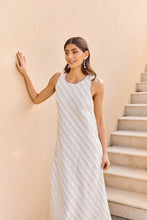Load image into Gallery viewer, MARLOW COMO LINEN DRESS COASTAL STRIPE
