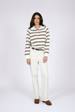 Load image into Gallery viewer, MARLOW COMPASS POLO JERSEY INK/JAVA STRIPE
