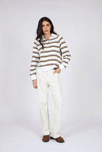 Load image into Gallery viewer, MARLOW COMPASS POLO JERSEY INK/JAVA STRIPE
