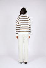 Load image into Gallery viewer, MARLOW COMPASS POLO JERSEY INK/JAVA STRIPE
