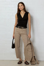 Load image into Gallery viewer, COMING SOON | STORIES BE TOLD IDOLISE TAUPE STRETCH SOFT BARREL JEAN
