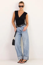 Load image into Gallery viewer, AMONG THE BRAVE EMERGE WASHED OUT BLUE TURN UP LONG JEANS
