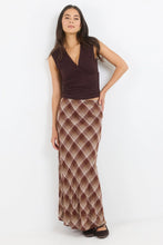Load image into Gallery viewer, STORIES BE TOLD BREATHE BROWN CHECK BIAS MAXI SKIRT
