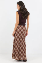 Load image into Gallery viewer, STORIES BE TOLD BREATHE BROWN CHECK BIAS MAXI SKIRT
