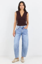 Load image into Gallery viewer, AMONG THE BRAVE GRADUATE LIGHT BLUE STRETCH BARREL JEANS
