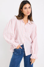 Load image into Gallery viewer, BY ROSA CONNECTION PINK STRIPE BUTTON FRONT BLOUSE

