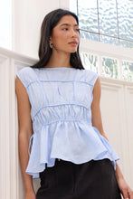 Load image into Gallery viewer, STORIES BE TOLD CONTEXT ICE BLUE LINEN RELAXED SLEEVELESS TOP
