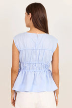 Load image into Gallery viewer, STORIES BE TOLD CONTEXT ICE BLUE LINEN RELAXED SLEEVELESS TOP
