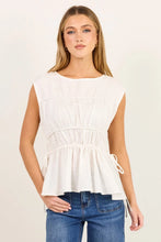 Load image into Gallery viewer, COMING SOON | STORIES BE TOLD CONTEXT IVORY LINEN RELAXED SLEEVELESS TOP
