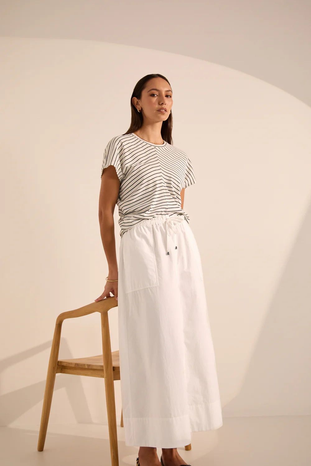 MARLOW CASCADE SKIRT CHALK