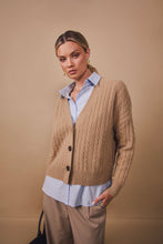 Load image into Gallery viewer, MARLOW COPENHAGEN CABLE KNIT CARDIGAN TAUPE
